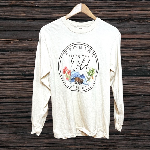 Wyoming Graphic Long Sleeve Shirt - Cream - Picture 1 of 3